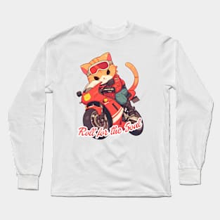 Cool cat riding motorbike Long Sleeve T-Shirt